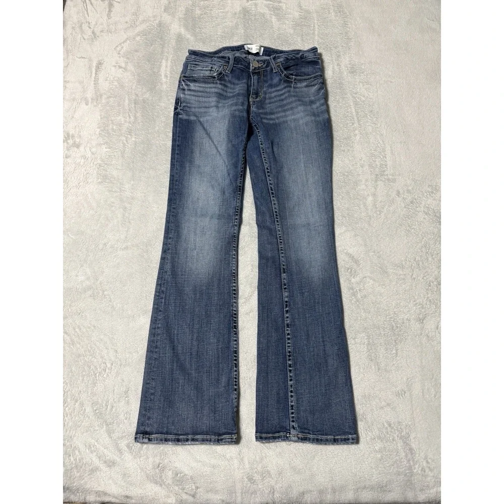 BKE Jeans Womens 28 Blue‎ Stella Slim Fit Low Rise Bootcut Distressed 28x30
